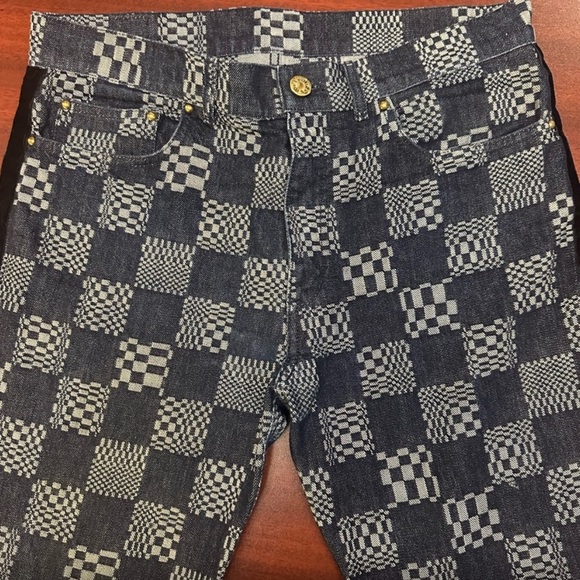 Louis Vuitton Denim Distorted Damier Print Jeans - Picture 9 of 16
